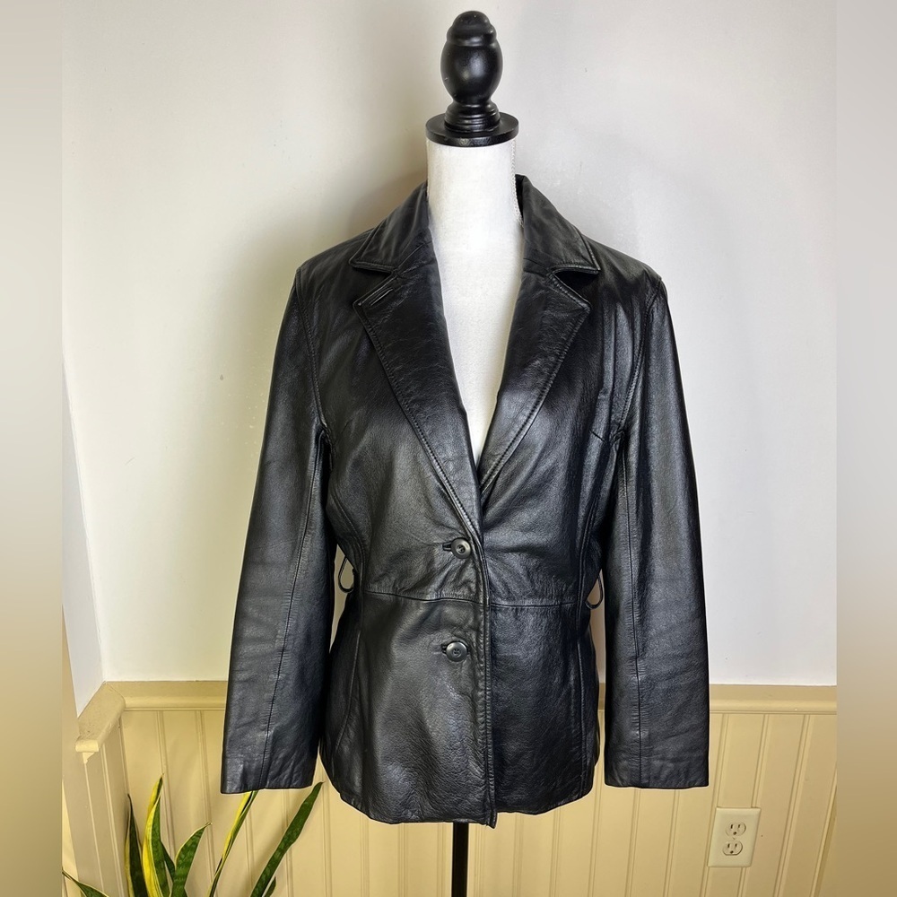 Wilsons Leather Vintage 90s Black Leather Thinsulate Chic Motorcycle Jacket